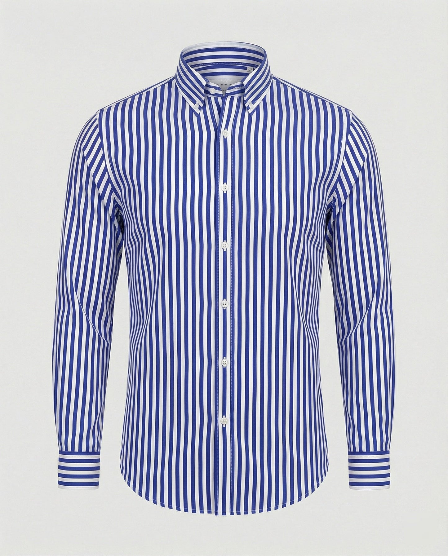 Herren Hemd Gestreift Elegant Baumwolle Weiss