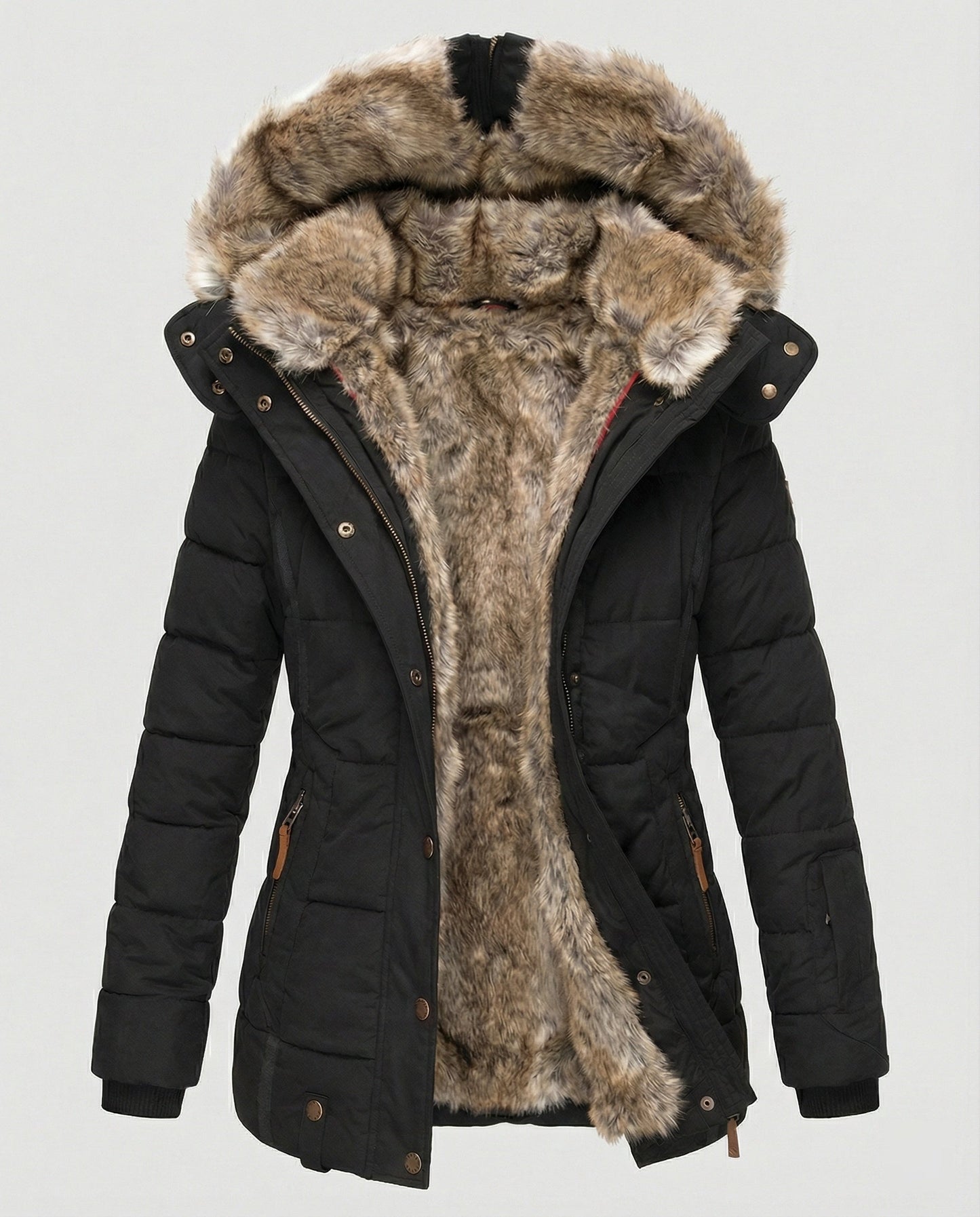 Norvielle Damen Winterjacke Wasserdicht Innenfutter Kapuze