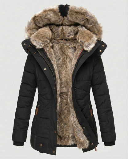 Norvielle Damen Winterjacke Wasserdicht Innenfutter Kapuze