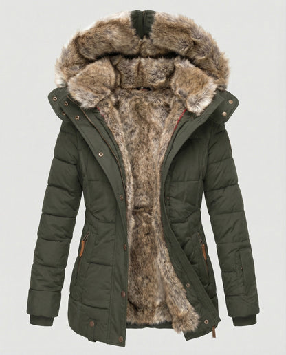 Norvielle Damen Winterjacke Wasserdicht Innenfutter Kapuze