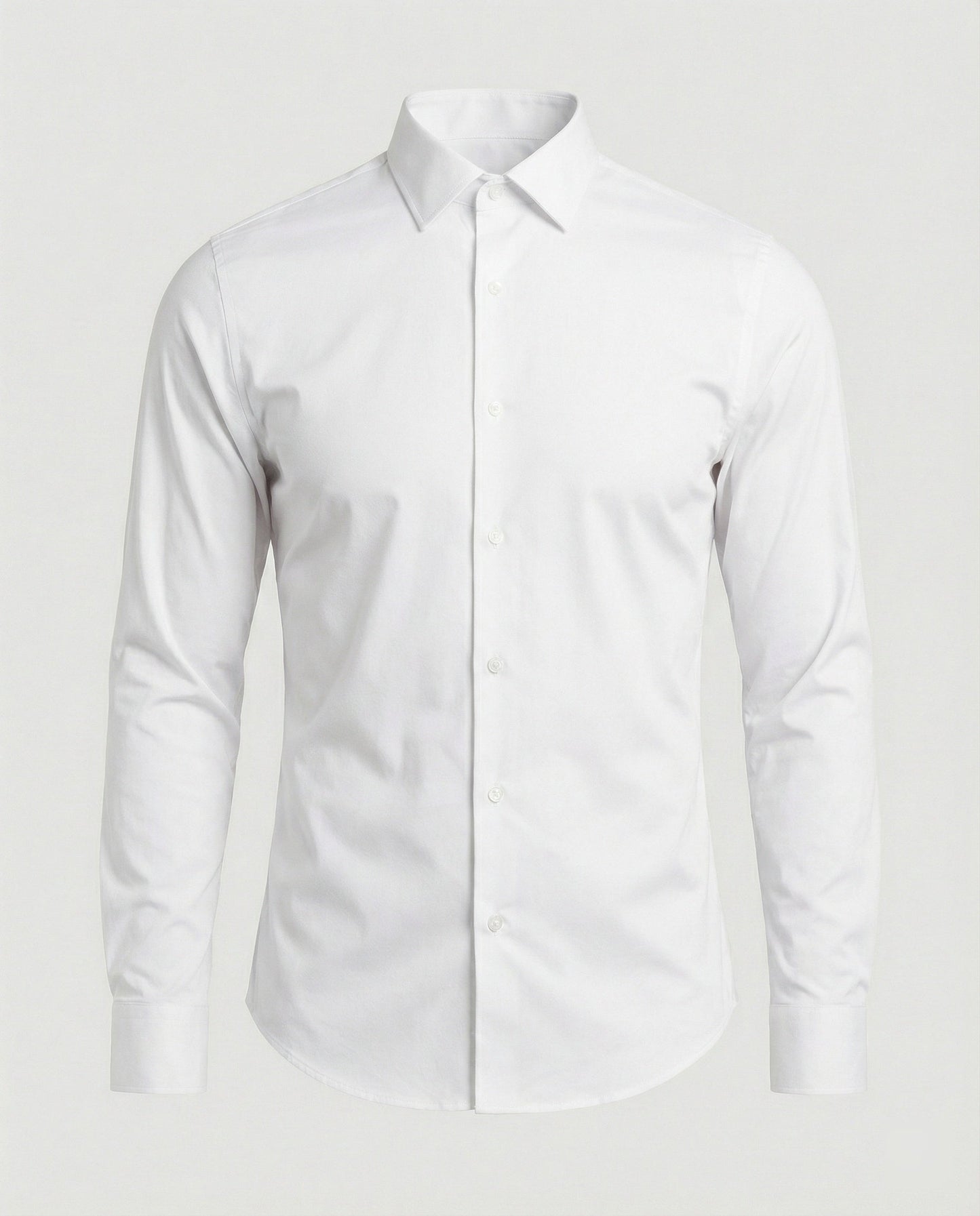 Herren Business Stretch Hemd Elastisch Weiß