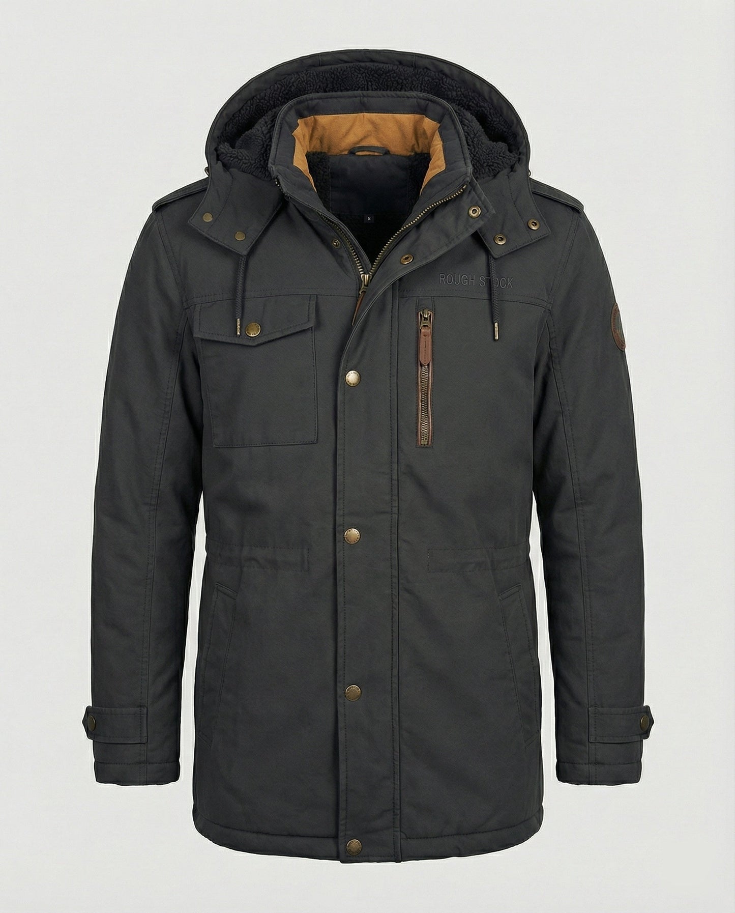 Herren Gepolsterte Lederjacke