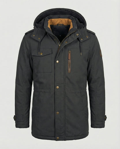 Herren Gepolsterte Lederjacke