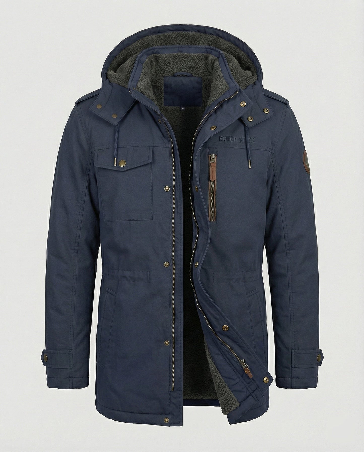 Herren Gepolsterte Lederjacke