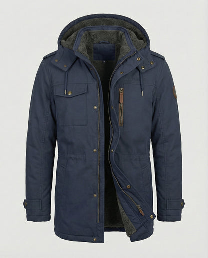 Herren Gepolsterte Lederjacke
