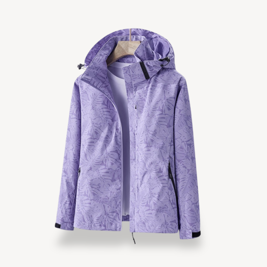 Norvielle Damen Wasserdichte Blätterdruckjacke