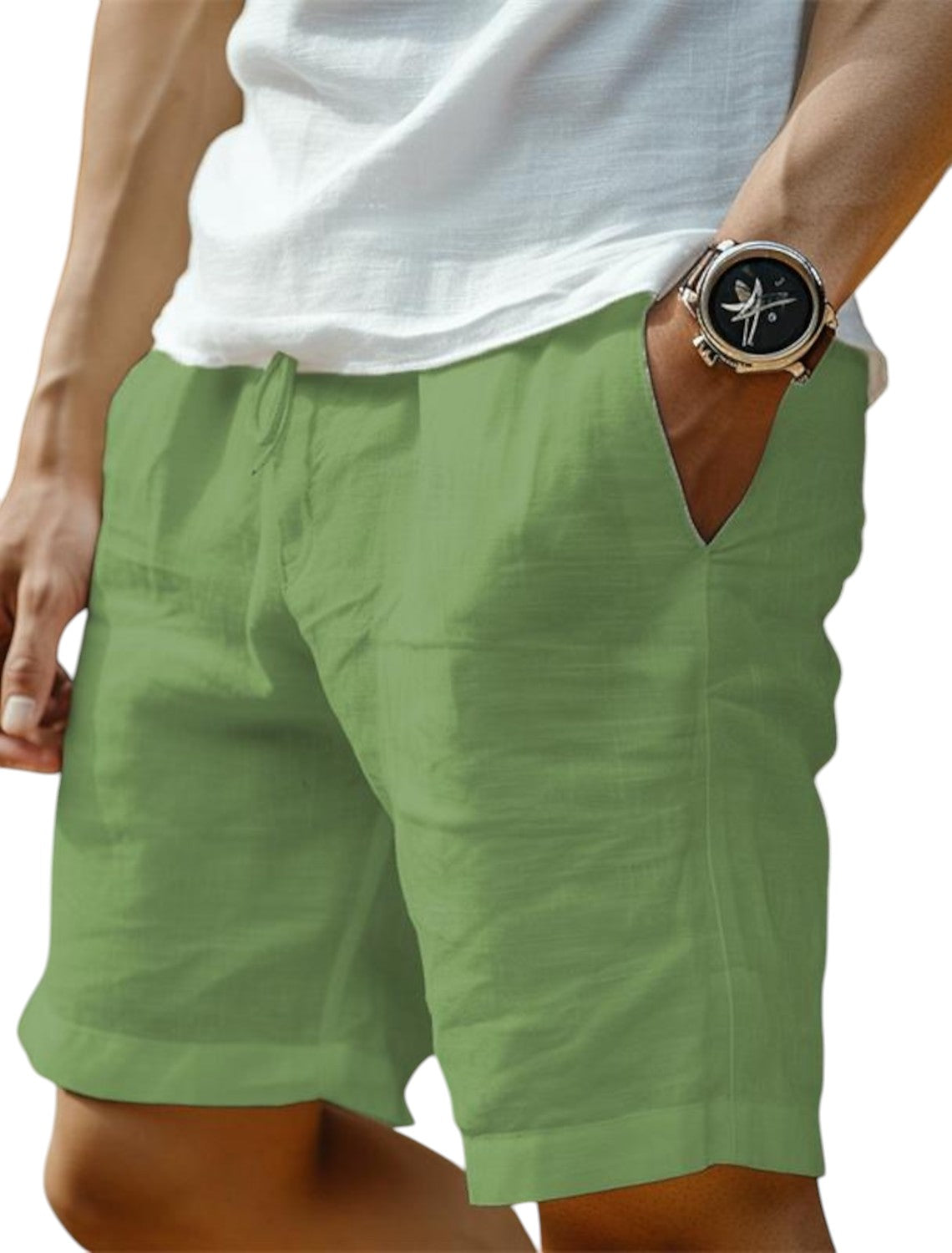 Herren Casual Shorts Lockere Passform Kordelzug Beige - Norvielle