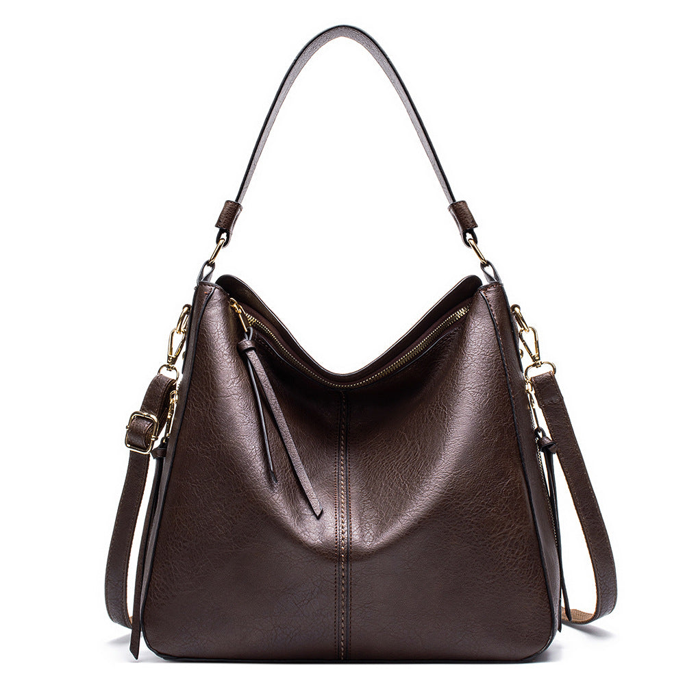 Damen Ledertasche Alltagstasche Schwarz - Norvielle