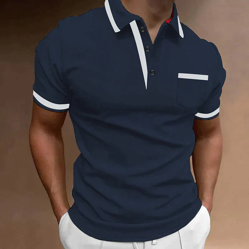 Herren Polo-Shirt Elegantes Baumwolle Weiß