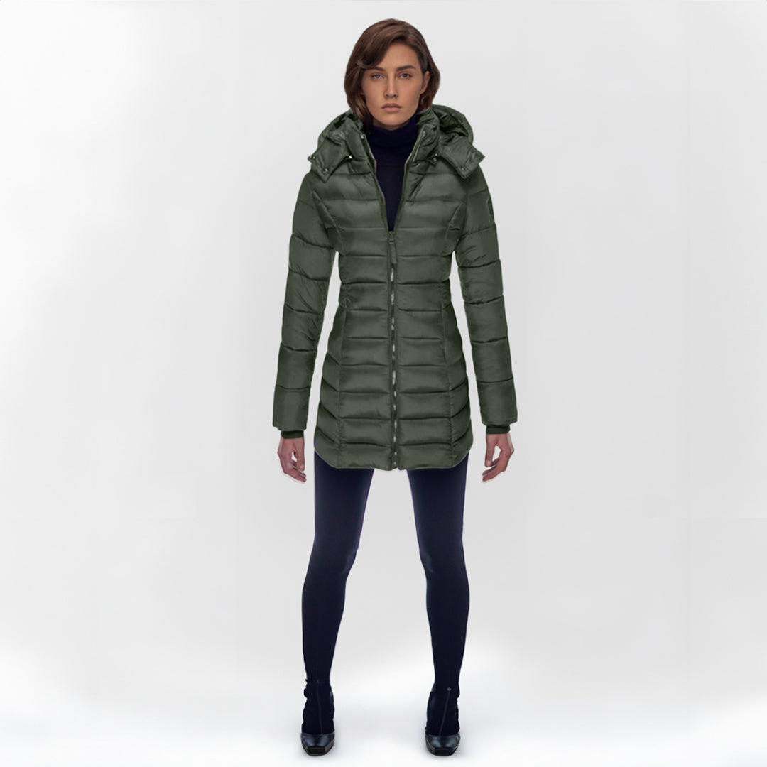 Damen Lange Daunenjacke
