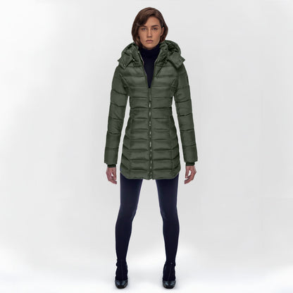 Damen Lange Daunenjacke