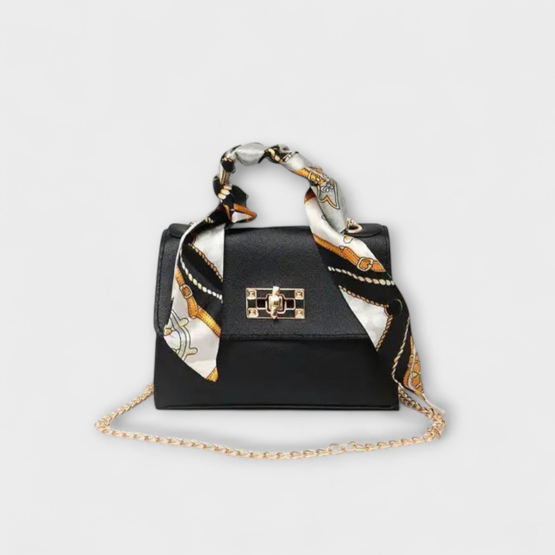 Damen Elegante Handtasche mit Kettenriemen Schwarz - Norvielle