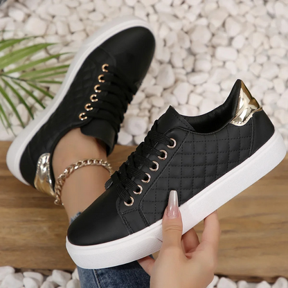 Damen Sneaker Steppung Schnürung