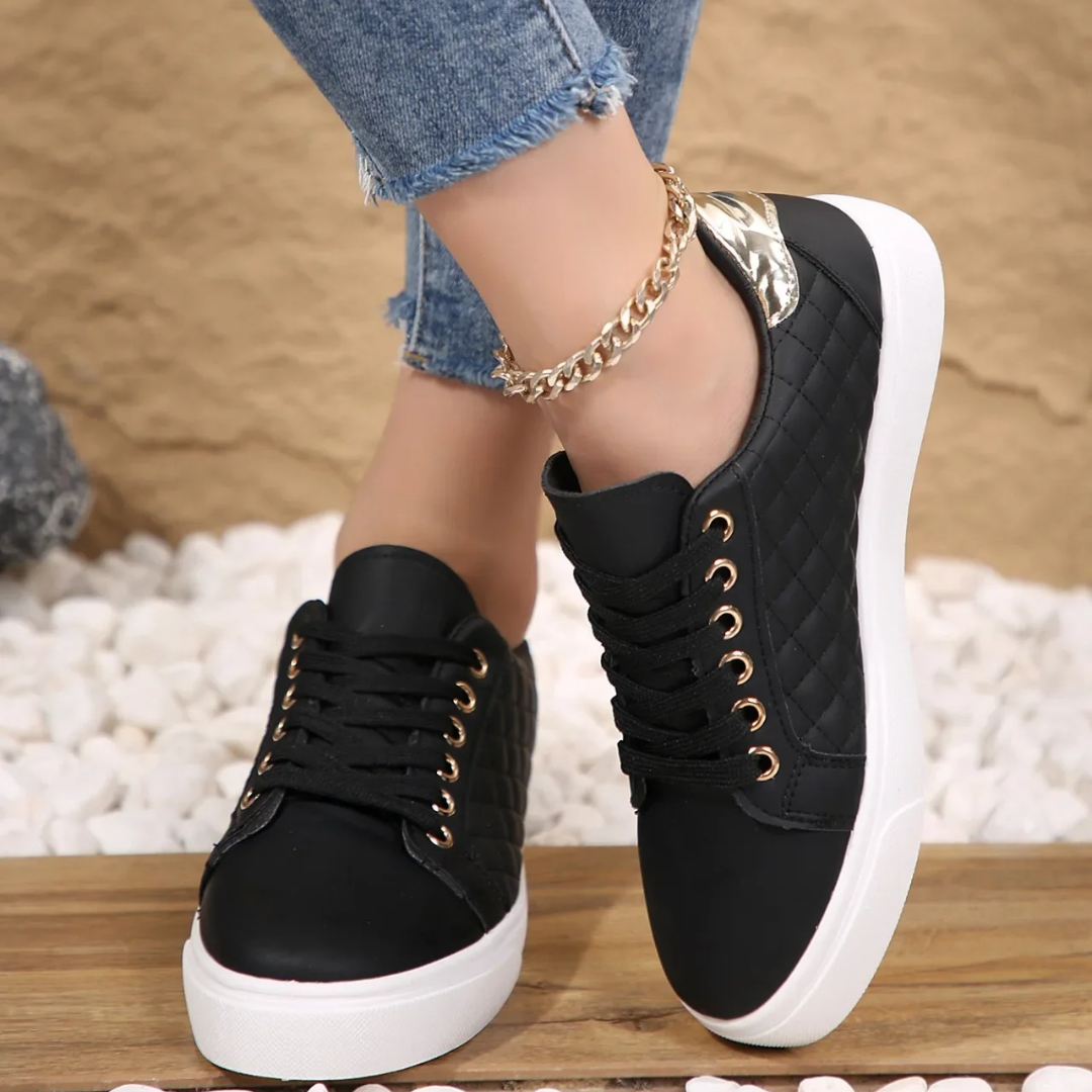 Damen Sneaker Steppung Schnürung