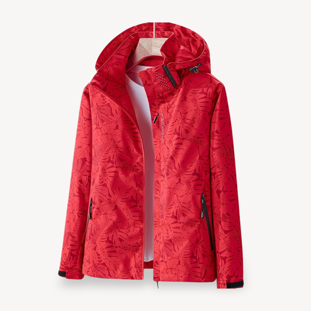 Norvielle Damen Wasserdichte Blätterdruckjacke