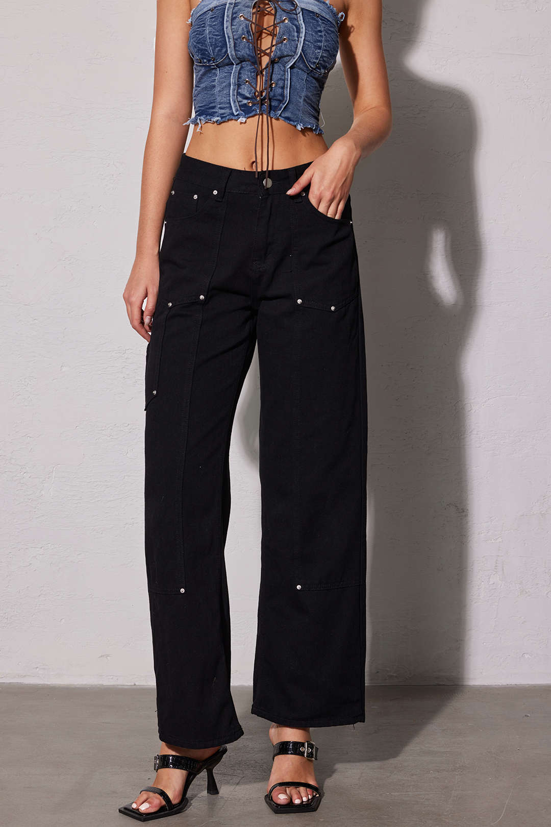 Weite Damen Jeans Utility Design