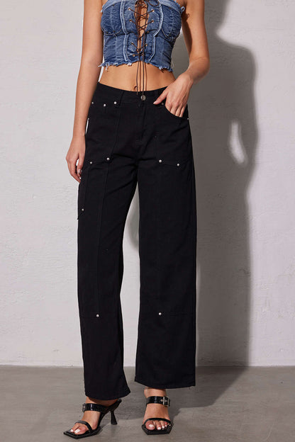 Weite Damen Jeans Utility Design