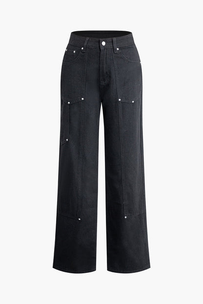Weite Damen Jeans Utility Design - Norvielle