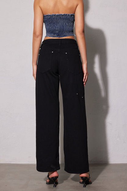 Weite Damen Jeans Utility Design