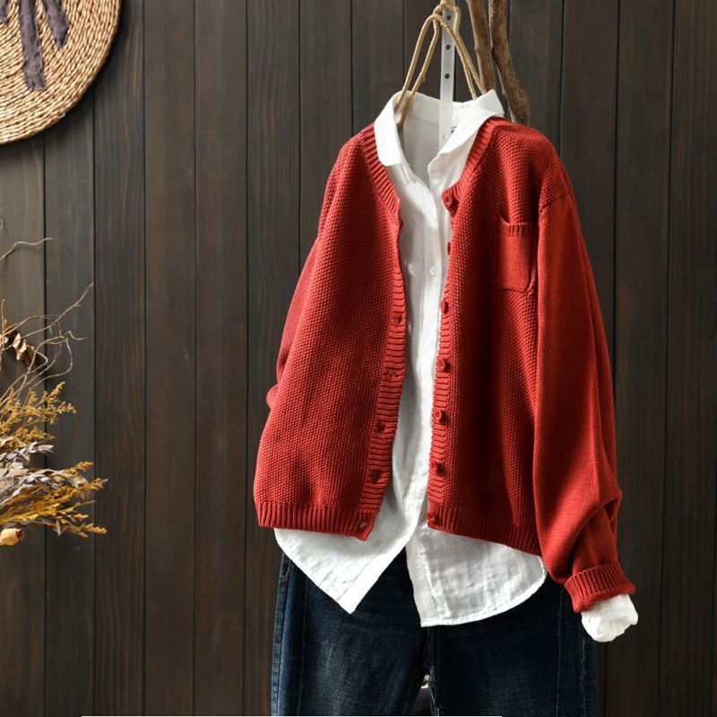 Damen Rippstrick Strickjacke Übergroß