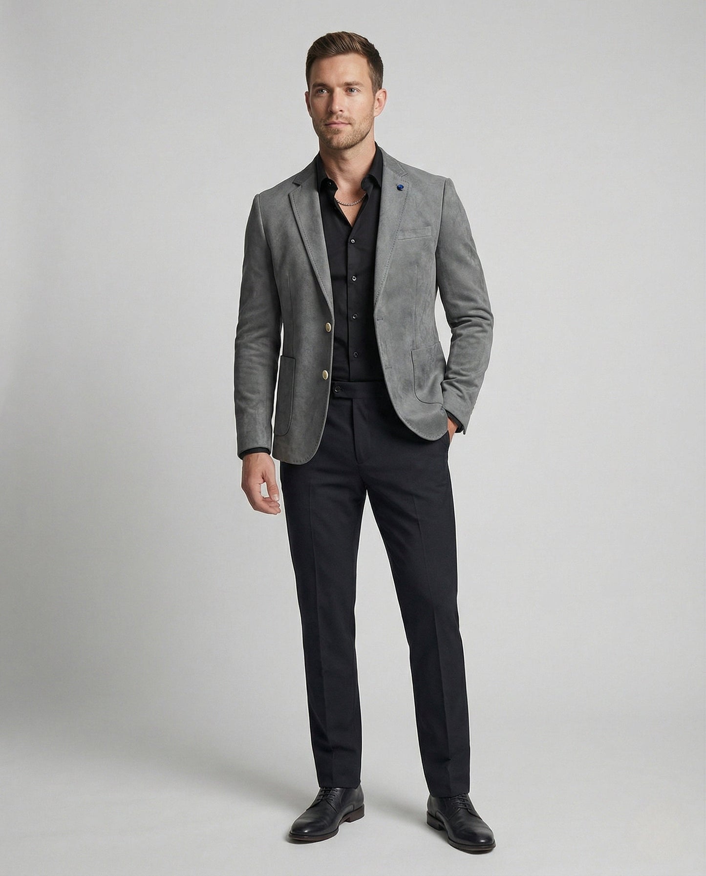 Herren Samt Blazer Schmal Geschnitten - Norvielle