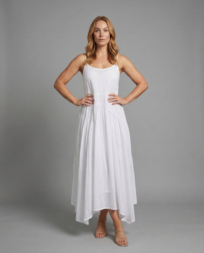 Damen Maxikleid mit Stufen und Taschen - Norvielle