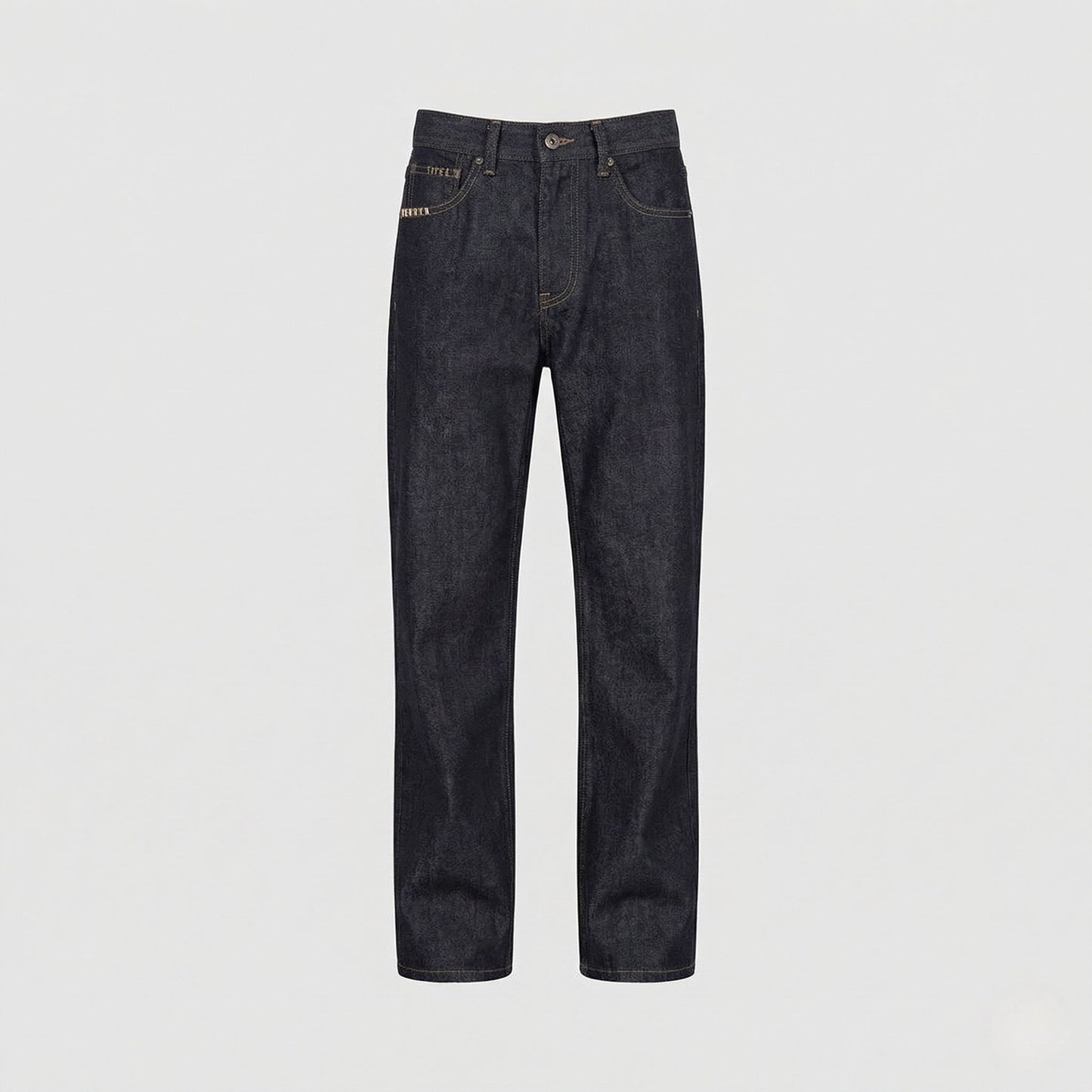 Herren High Waist Jeans Raw Denim Relaxed Fit - Norvielle