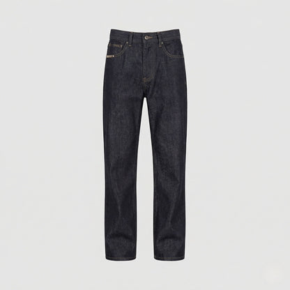 Herren High Waist Jeans Raw Denim Relaxed Fit - Norvielle