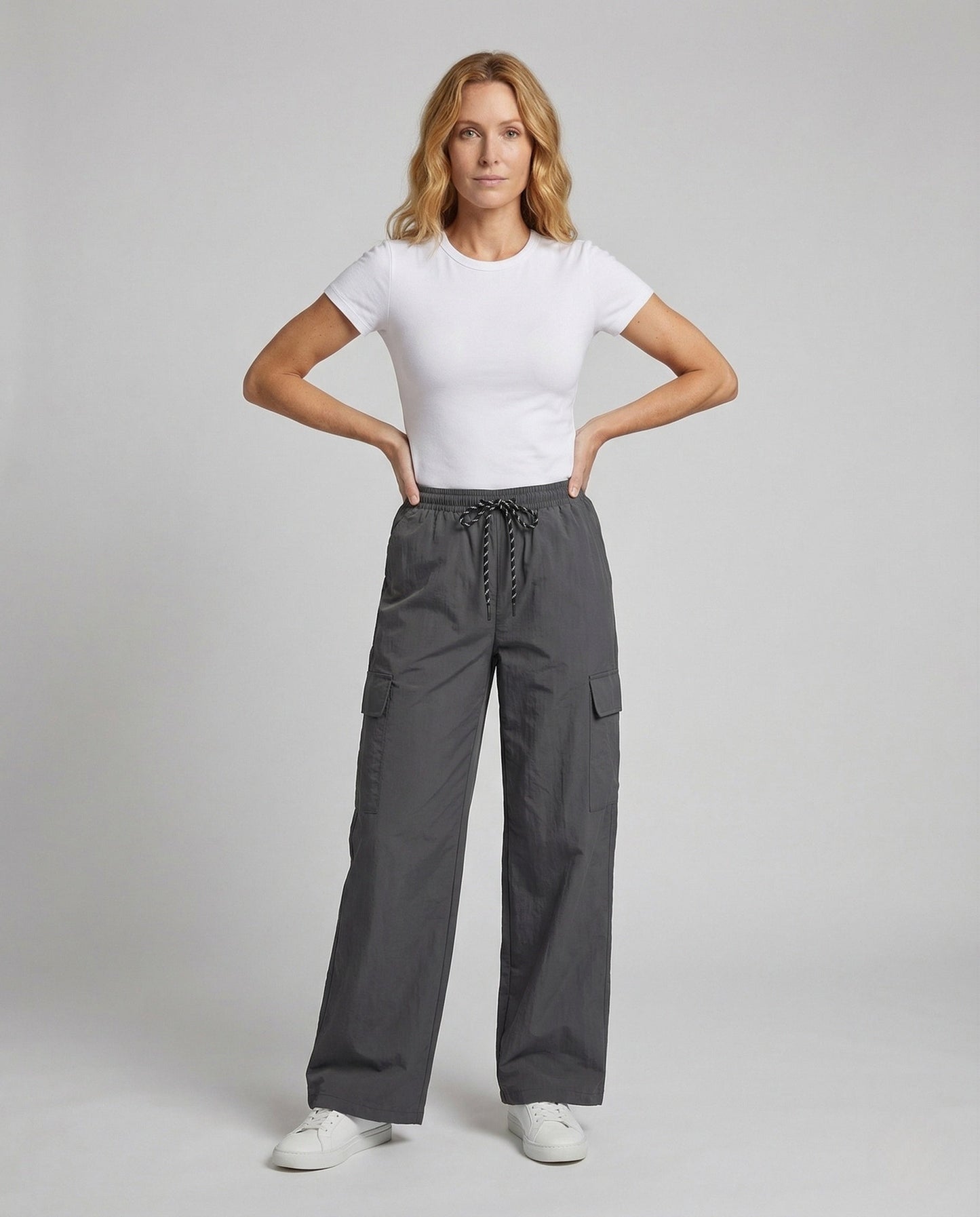 Damen High Waist Cargo Hose Elastischer Bund - Norvielle