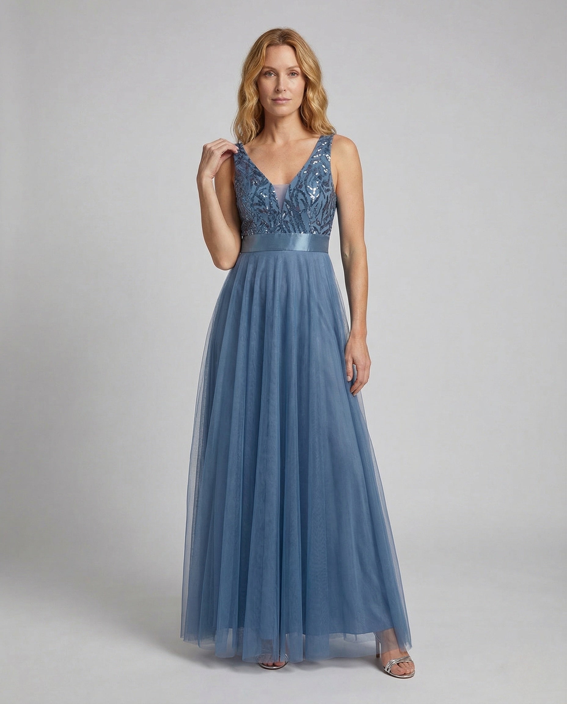 Damen Ballkleid mit Tüllrock und besticktem Bustier - Norvielle