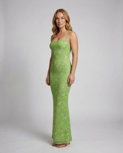Damen Maxikleid Rückenfrei Spaghettiträger - Norvielle