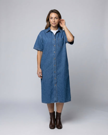 Damen Oversize Hemdkleid Jeans - Norvielle