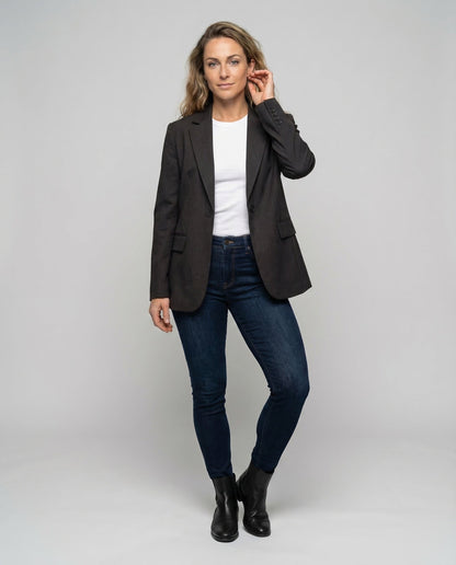 Damen Oversize Blazer mit Bindeschal - Norvielle