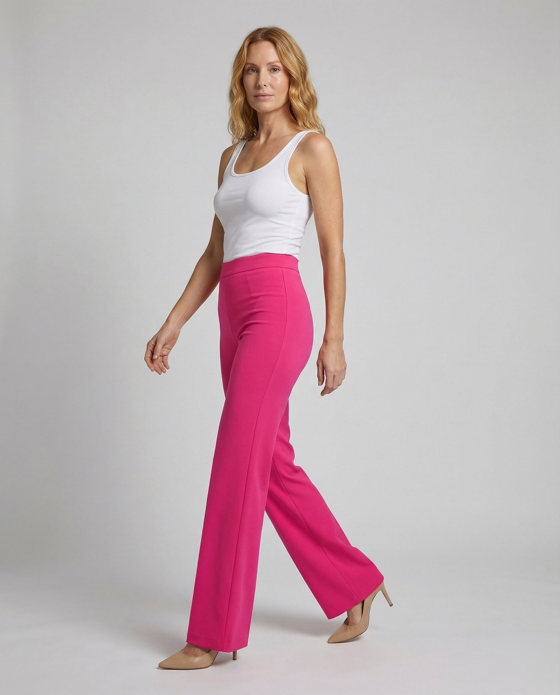 Damen High-Waist Palazzo-Hose aus Crepe - Norvielle