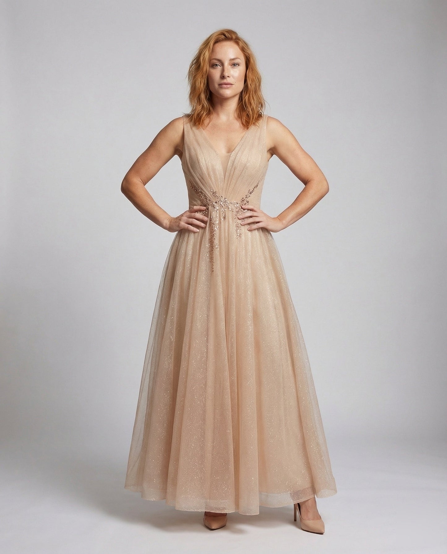 Damen Abendkleid Tüll Pailletten - Norvielle