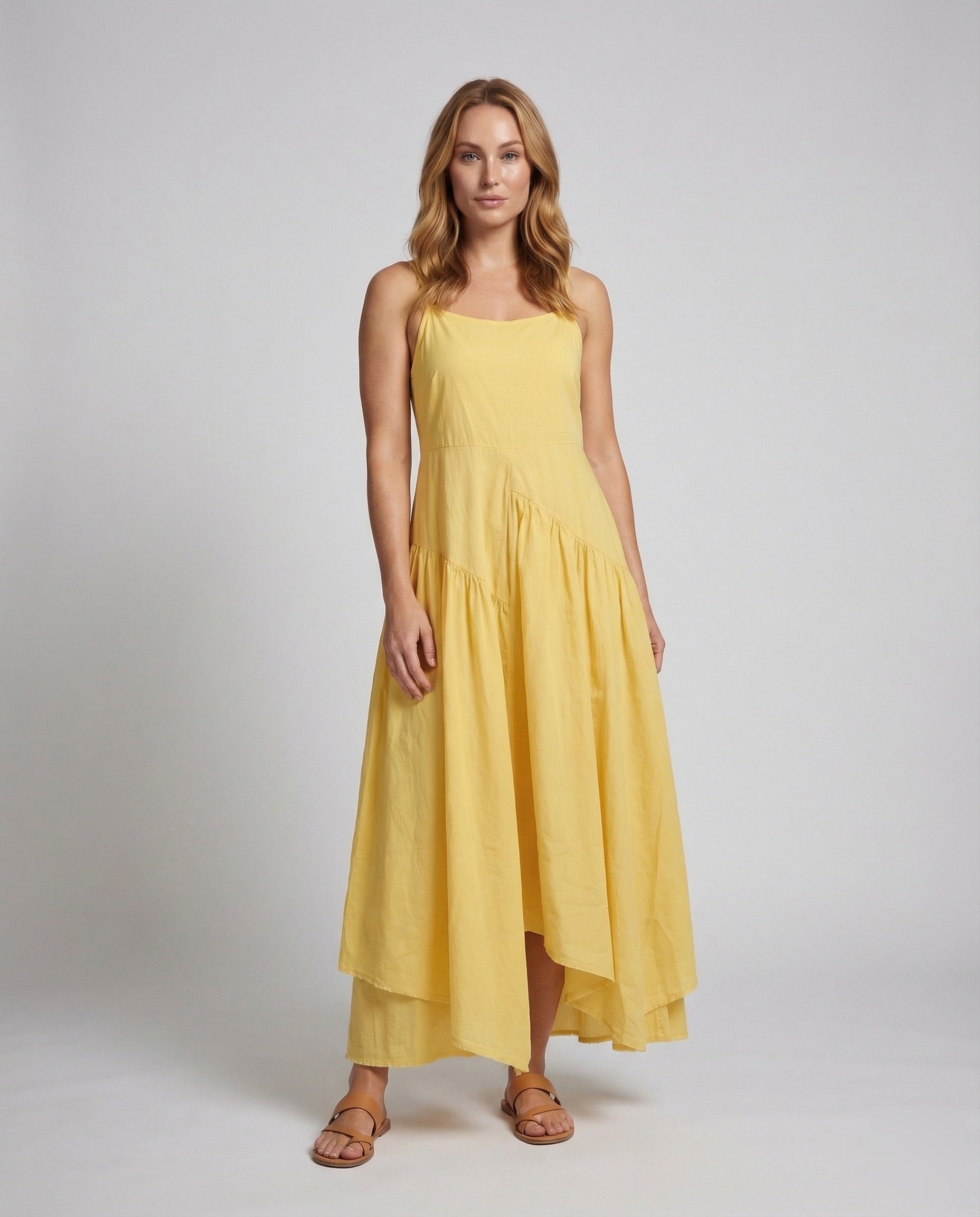 Damen Lagenkleid Stufensaum Midi - Norvielle