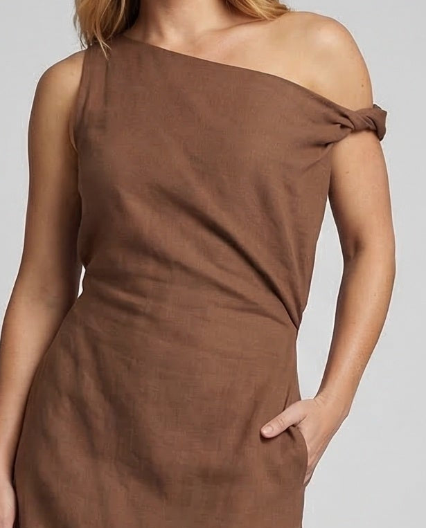 Damen Maxikleid Schulterfrei Drapiert