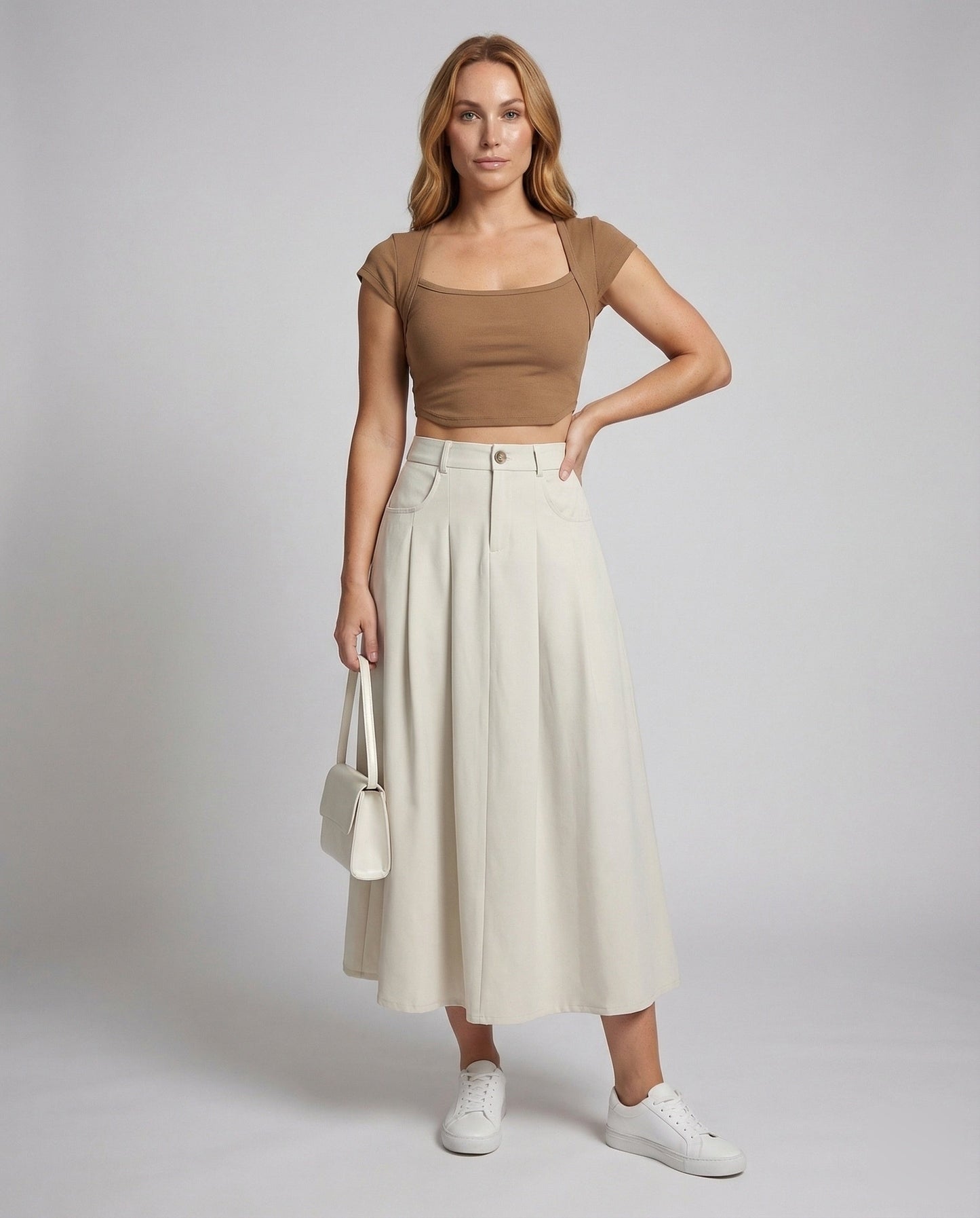 Damen Midirock mit Taschen - Norvielle