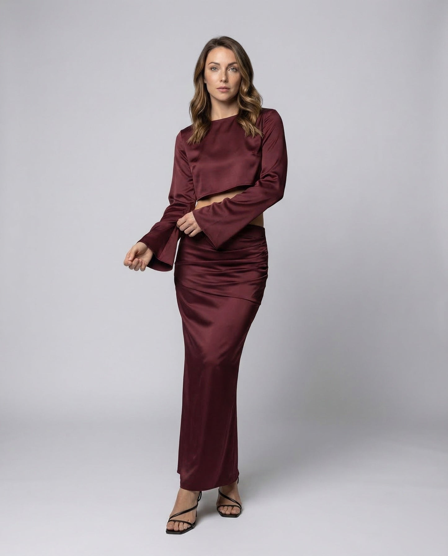 Damen Satin Abendkleid Set - Norvielle