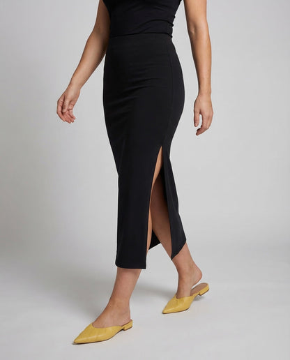 Damen Bluse Rock Set Elegantes Woll-Set Schwarz - Norvielle