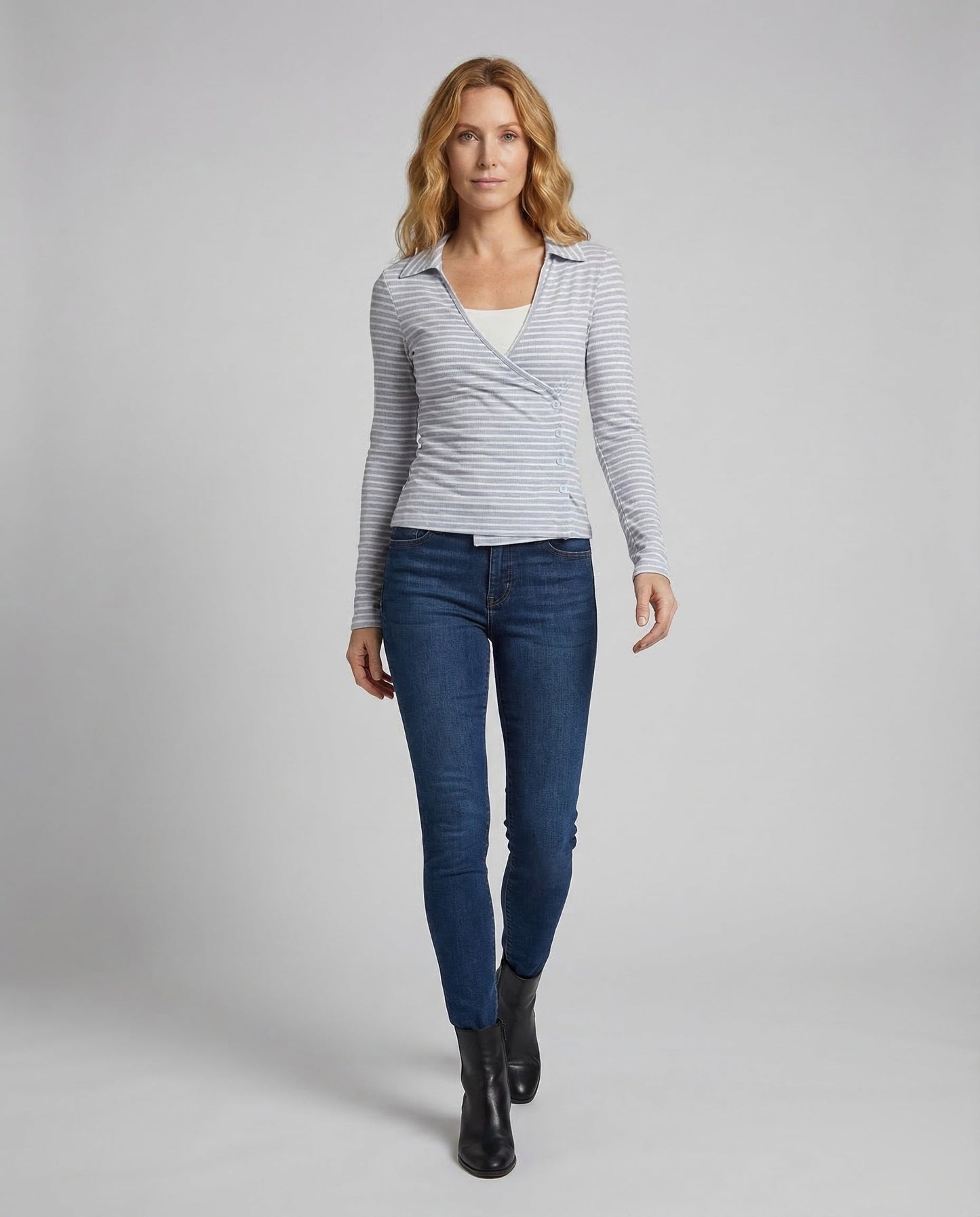 Damen Strickcardigan V-Ausschnitt Wickelstyle - Norvielle