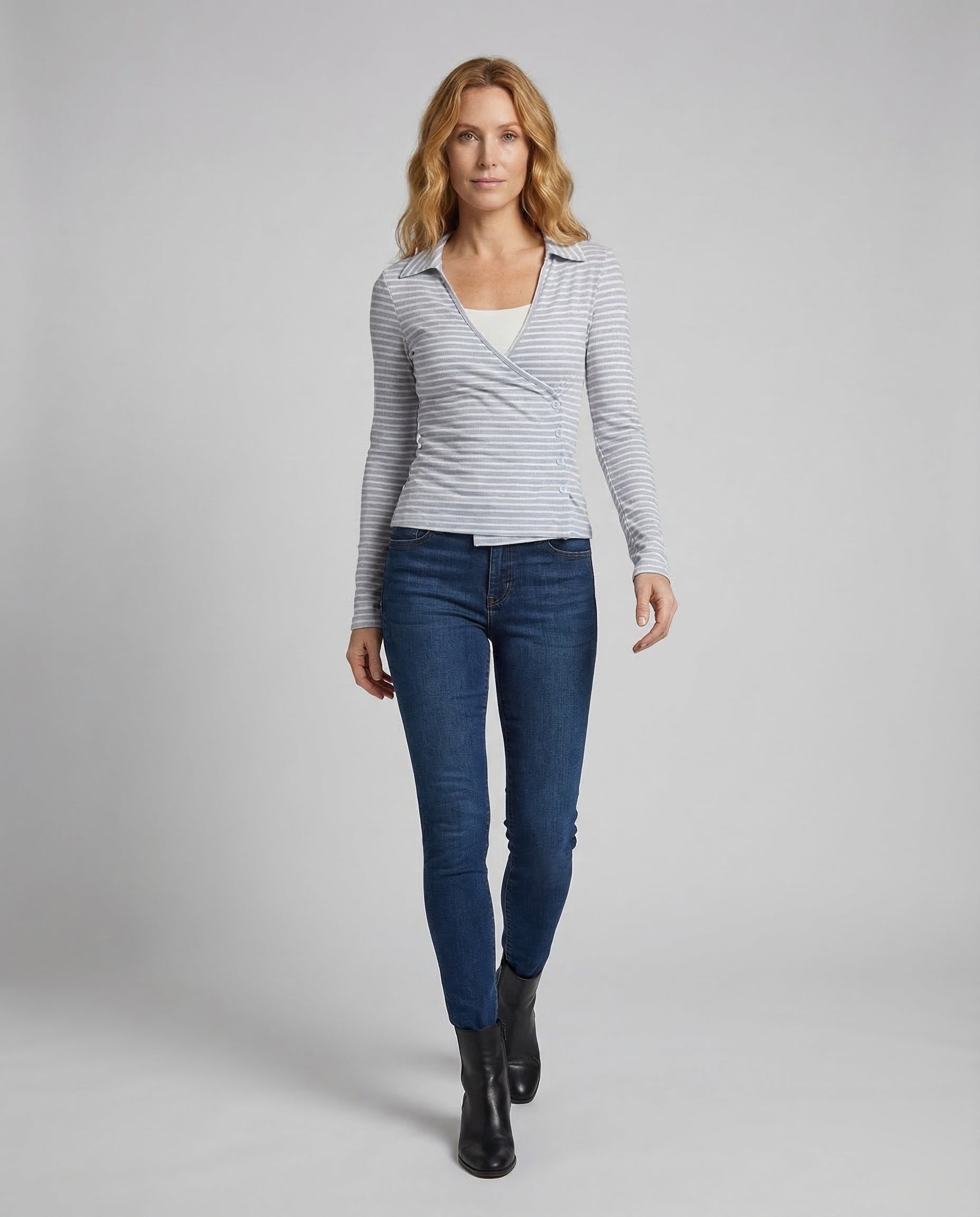 Damen Strickcardigan V-Ausschnitt Wickelstyle - Norvielle