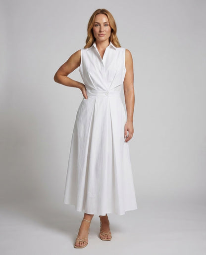 Damen Kleid Hemdblusen-Stil Faltenrock - Norvielle