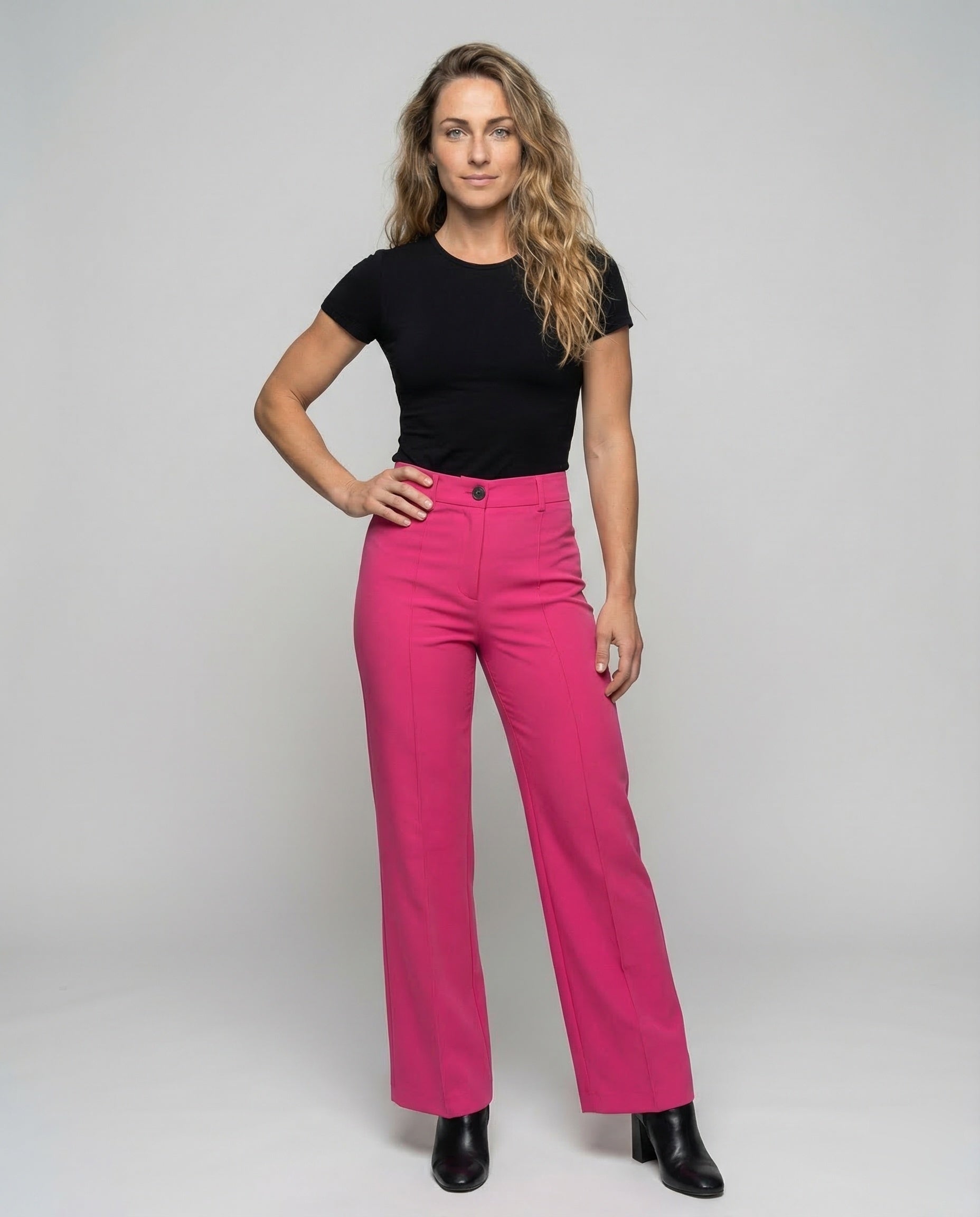 Damen Palazzo-Hose mit Bügelfalten Weites Bein - Norvielle