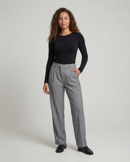 Damen Bügelfaltenhose mit Gürtelschlaufen - Norvielle