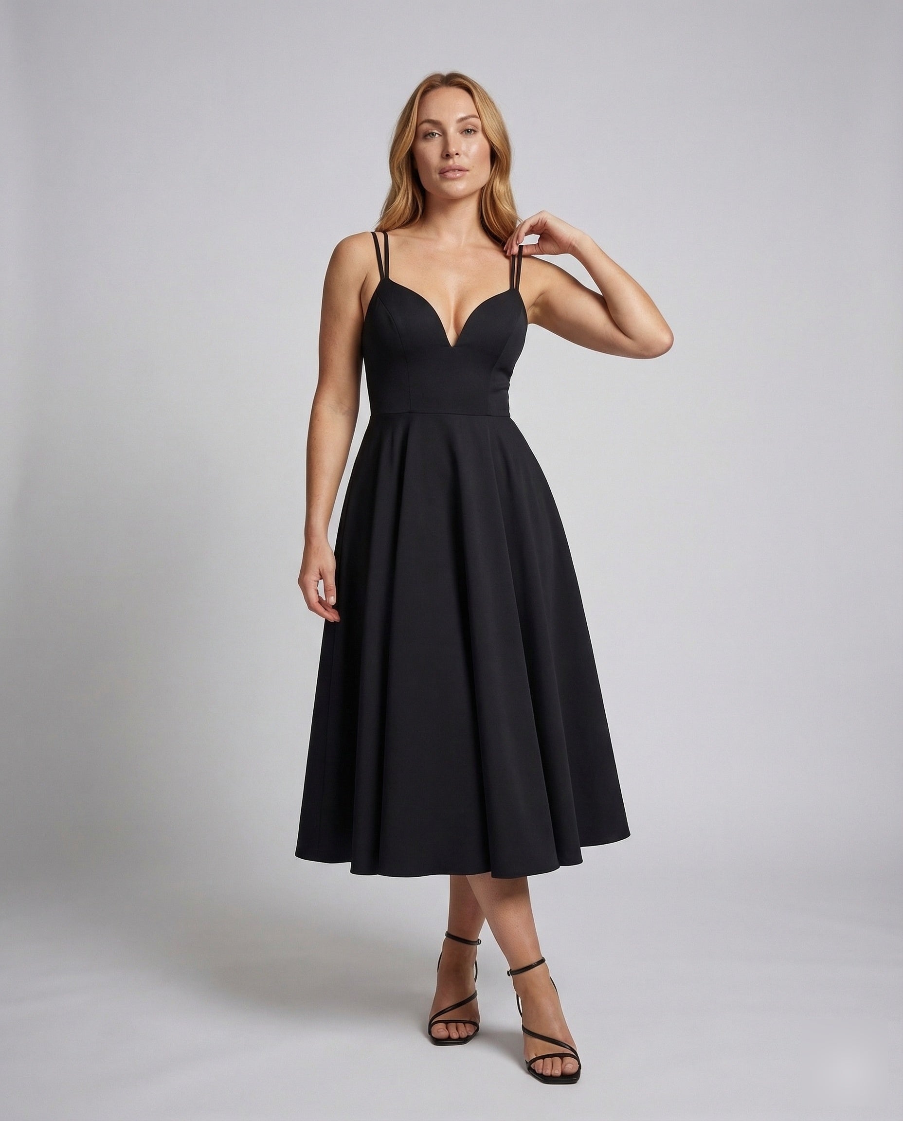 Damen Midikleid Korselett-Style Herzförmiges Dekolleté - Norvielle