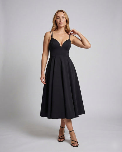 Damen Midikleid Korselett-Style Herzförmiges Dekolleté - Norvielle