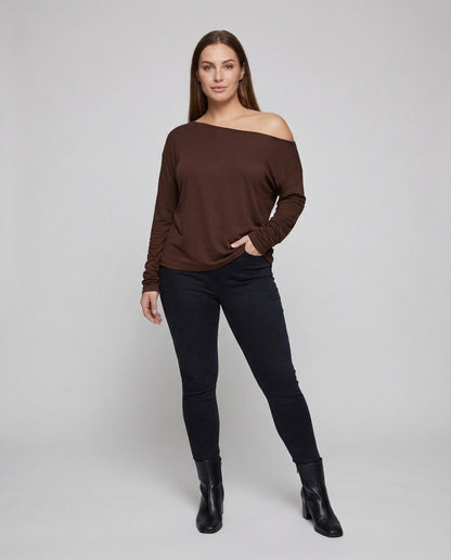Damen Lagenlook- Asymmetrischer Ausschnitt - Norvielle