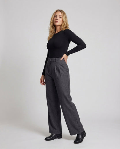 Damen Wollhose Twill mit Faltenbund - Norvielle