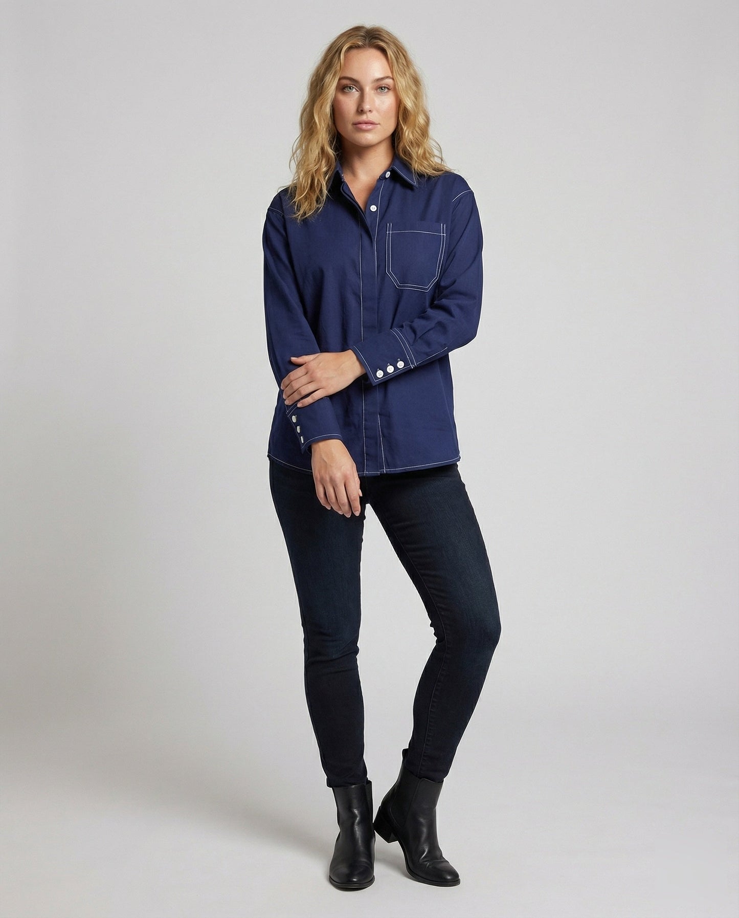 Damen Kurzarmbluse Relax Fit - Norvielle